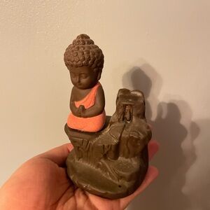 Brown and Orange Buddha incense holder